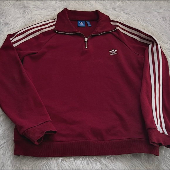 Adidas Quarter Zip Red Sweater - Picture 2 of 2
